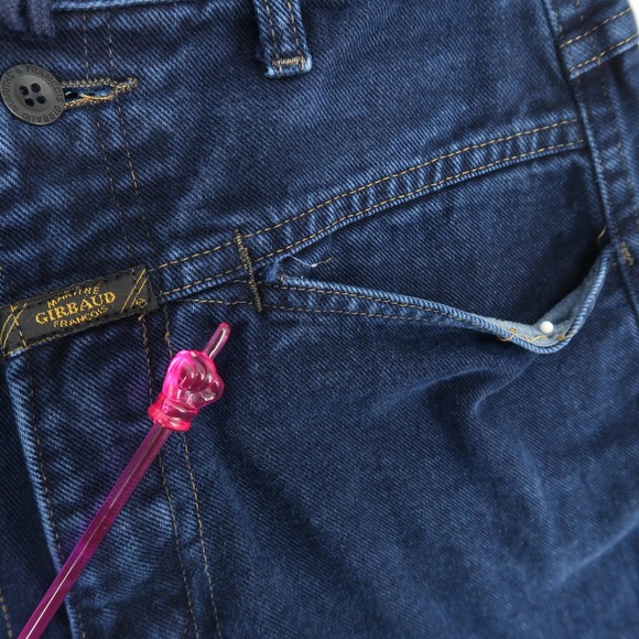 Vintage Girbaud Brand X Jeans Youth 18 (28x28) Dark Blue High Waist Tapered - Picture 6 of 16